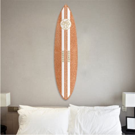 Hermes Orange Acrylic Surfboard Wall Art .